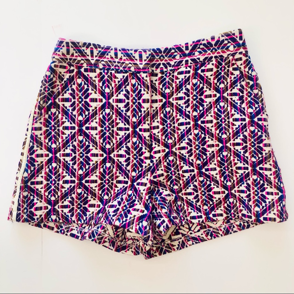 Topshop High Waisted Size 4 Tapestry Fabric Shorts